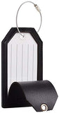 Casmonal Luggage Tags with Full Back Privacy Cover w/Steel Loops (black 02 pcs set)