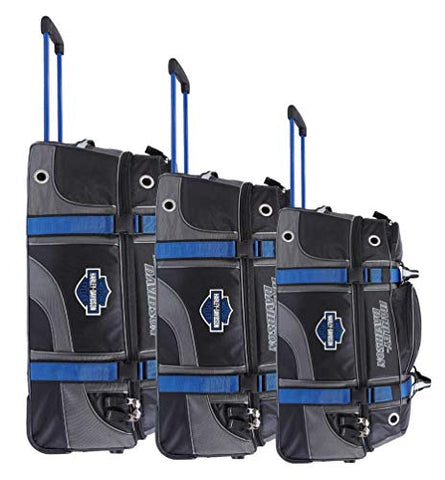 Harley-Davidson Blue & Black 3-Piece Wheeled Travel Water-Resistant Luggage Set
