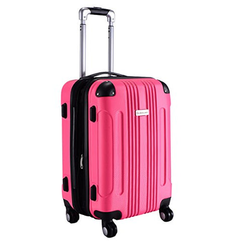 Goplus Globalway Expandable 20" Abs Carry On Luggage Travel Bag Trolley Suitcase (Rose)