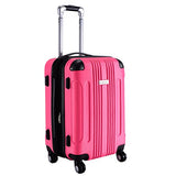 GHP Pink 14"Wx10"Thickx20"H 4-Wheel Spinner Lightweight Expandable Trolley Suitcase