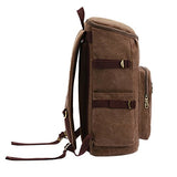 ABage Men's Canvas Rucksack Large Vintage School Travel Backpack for 15" Laptop, Khaki