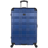 Ben Sherman Nottingham 28" Lightweight Durable Hardside 4-Wheel Spinner Checked Suitcase, Cobalt