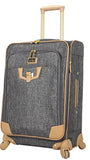 Nicole Miller Paige Collection 4-Piece Luggage Set: 28", 24", 20" Spinners And Tote Bag (Silver)