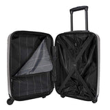 Mia Toro Italy Molded Art Stripped Cubes Hard Side 24 Inch Spinner, Silver