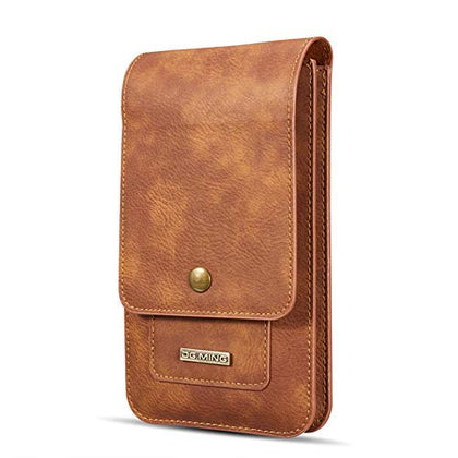 Men Carrying case Cellphone Holster Leather Belt Clip Pouch Vertical Waist Wallet Purse for iPhone Xs MAX/XR/XS/X,Samsung Galaxy S10/S10 Plus/S10 Lite/Note 9/S9/S9 Plus,Google - 6.5",Coffee