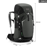 Gonex 55L Hiking Backpack Outdoor Trekking Camping Backpack Rain Cover Included Black