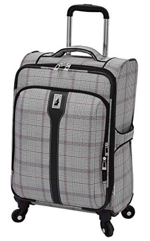 London Fog Knightsbridge 21" Carry-on Spinner, Grey Burgundy Glen Plaid