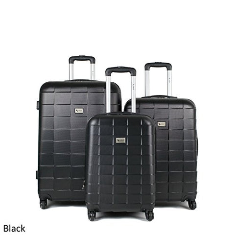 Amka Palette Hardside 3-Piece Expandable Spinner Upright Luggage Set, Black