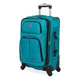 SwissGear Sion Softside Luggage with Spinner Wheels, Teal, Carry-On 21-Inch