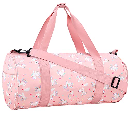 Travel Duffle Bag for Kids Girls Unicorn Weekender Bag Overnight Bag for  Girls Water Resistant Sports Gym Bag with Shoe Compartment Wet Pocket
