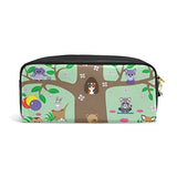 Colourlife Animals Forest Pu Leather Pencil Case Holder Pouch Makeup Bags For Boys Girls Adults