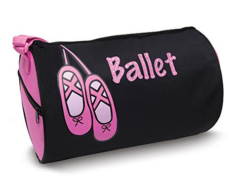 Dansbagz By Danshuz Girl'S Rhinestone Ballet Duffel Bag, Black, Hot Pink, Os