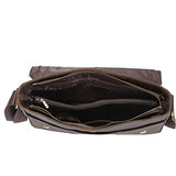 Bison Denim Vintage Genuine Leather Cross Body Messenger Bag Laptop Shoulder Bag Briefcase Brown