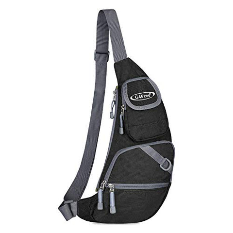 G4Free Black Sling Bag Chest Crossbody Bag Lightweight Sling Backpack One Strap Shoulder Backpack