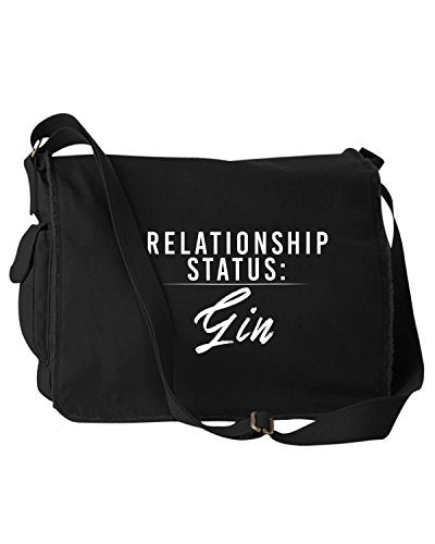Funny Relationship Status:Gin Alcohol Black Canvas Messenger Bag