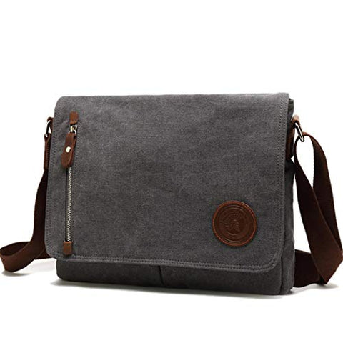 Leparvi Canvas Crossbody Messenger Bag for Men Shoulder Bag Vintage Satchel Fashion Rucksack Bag