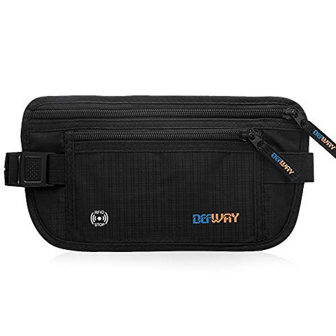 Travel Hidden Money Belt - RFID Blocking Travel Money Belt Waist Passport Wallet