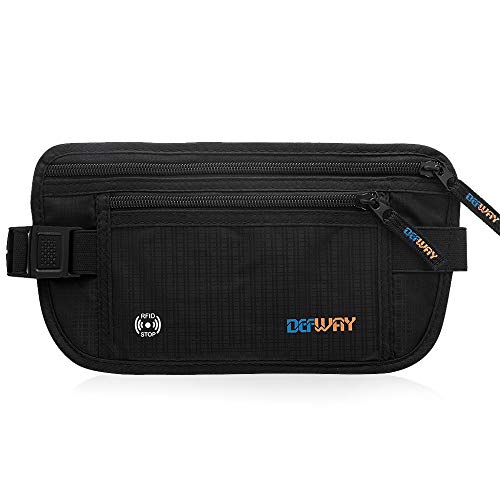 Travel Hidden Money Belt - RFID Blocking Travel Money Belt Waist Passport Wallet