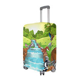 GIOVANIOR Cartoon Animals In The River Luggage Cover Suitcase Protector Carry On Covers