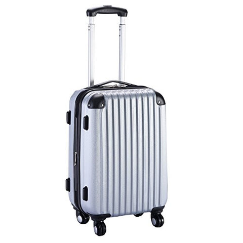 GHP 15.2"x10.4"x22.4" Gray Scratch-resistant Lightweight & Durable Trolley Suitcase