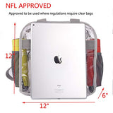 Heavy-Duty Clear Tote Bag NFL Stadium Approved 12" X 12" X 6" With Extra 3 Pockets & Long Shoulder Strap, Perfect for Work School Sports Games and Concerts (GREY)