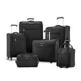 Samsonite Ascella X Softside Expandable Luggage with Spinner Wheels, Black, Checked-Medium 25-Inch