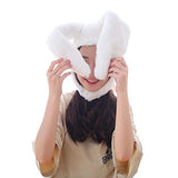 BOBILIKE Plush Fun Bunny Ears Hood Women Costume Hats Warm, Soft and Cozy, Black