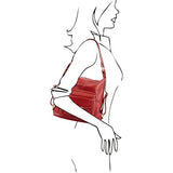 Tuscany Leather Tl Bag Leather Convertible Bag Red Leather Backpacks