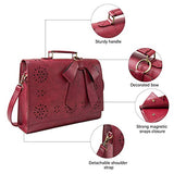 ECOSUSI Ladies PU Leather Laptop Bag Briefcase Crossbody Messenger Bags Satchel Purse Fit 14"