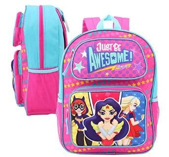 DC Comics Super Hero Trio Girls "Just Be Awesome" 3D Pop-Up 16" Backpack