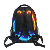 ALAZA Blue Red Fiery Dragon Backpack Daypack College School Travel Shoulder Bag