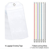 Cruise Tags Wide Luggage Tags Etag Holders Zip Seal & Steel Loops (6 tags)