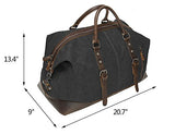 ECOSUSI Vintage Canvas Sport Tote Gym Bag Overnight Shoulder Bag Weekend Travel Duffel Bag Dark