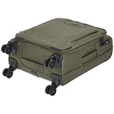 AmazonBasics 2 Piece Expandable Softside Spinner Luggage Suitcase With TSA Lock And Wheels Set - Olive