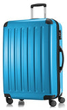 HAUPTSTADTKOFFER Luggages Sets Glossy Suitcase Sets Hardside Spinner Trolley Expandable (20', 24' & 28') TSA (Alex Cyanblue)
