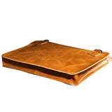 Sealinf Mens Leather Handbag Zipper Briefcase Shoulder Crossbody Messenger Bag (Light Brown)
