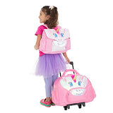 Bixbee Kids Luggage, Kids Luggage with Wheels for Girls & Boys with Telescoping Handle, Adjustable Strap and Pockets- Lightweight Kids Suitcase & Carry On Bag for Airport, Travel, Overnight in Unicorn