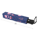 Flamingo In Xmas Hat Unique Novel Auto Open Close Umbrella Compact Outdoor Travel Umbrella