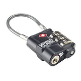 Lewis N Clark Travelsentry Indicator 3-Dial Cable Lock, Black