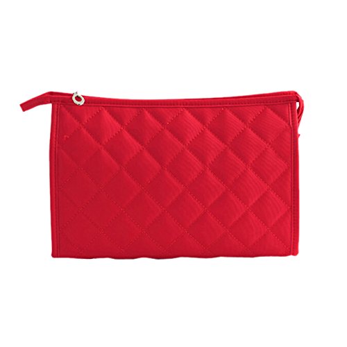 Toogoo(R) Women Zipper Closure Small Cosmetic Case Makeup Bag - Red Size S