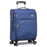 Dejuno Everest 3-Piece Expandable Spinner Combination Lock Luggage Set-Navy, Blue