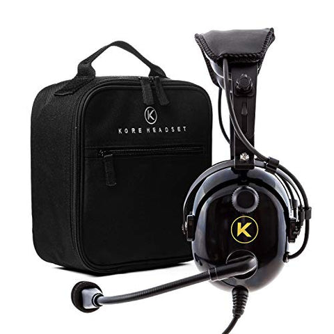 KORE AVIATION KA-1 Premium Gel Ear Seal PNR Pilot Aviation Headset with MP3 Support and Carrying Case