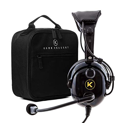 KORE AVIATION KA-1 Premium Gel Ear Seal PNR Pilot Aviation Headset with MP3 Support and Carrying Case