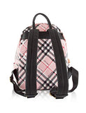 Betsey Johnson Plaid Patent Stud Medium Backpack - Blush Multi