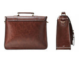 ECOSUSI Women's Briefcase Messenger Laptop Bag PU Leather Satchel Work Bags Fits 14" Laptop, Coffee