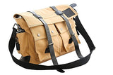 Devil Hunter 15.6" Men's Messenger Bag Vintage Canvas Leather Military Shoulder Laptop Bags