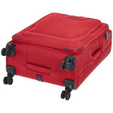 AmazonBasics Premium Expandable Softside Spinner Luggage With TSA Lock 3-Piece Set - 21/25/29-Inch, Red