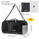 G4Free Foldable Travel Duffle Bag Lightweight 22 Inch for Luggage, Sports, Gym(Black)