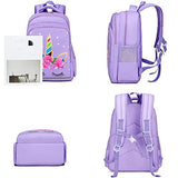 Girls Backpack for School Kids Backpack Preschool Kindergarten Elementary Bookbag (Unicorn Purple)