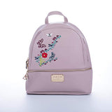 bebe Fleur Floral Embroidery Zipper Backpack
